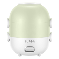 苏泊尔（SUPOR）电热饭盒 双层可插电保温加热饭盒不锈钢提锅煮蒸热饭神器 多功能上班族便当盒加热 DH02YD803A