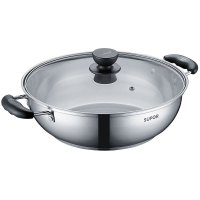 苏泊尔（SUPOR）火锅304不锈钢汤锅30cm复底大火锅家用暖锅电磁炉锅具火锅盆ET30BS01