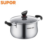 苏泊尔(SUPOR)304不锈钢汤锅聚能环复底煮锅22cm苏泊尔炊具锅具电磁炉燃气通用煲汤炖锅学生多用锅火锅ST22Z1