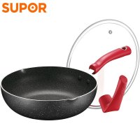 苏泊尔（SUPOR）星星石麦饭石色健康不粘煎锅 炒锅煎盘牛排锅炒菜锅电磁炉燃气灶通用锅具少油烟 EJ28WP01