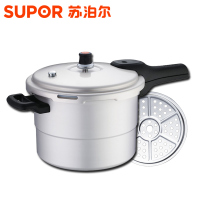 苏泊尔(SUPOR) YL209H2蒸格压力锅压力煲铝合金高压锅20cm煮饭煮粥炖汤燃气灶明火专用快煮锅