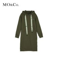 MOCO 套头宽松长款卫衣连衣裙女秋冬过膝显瘦 摩安珂