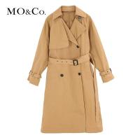 MOCO翻领中长款2018流行风衣女新款chic外套 摩安珂