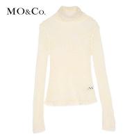 MOCO性感高领加长袖镂空眼针织衫 摩安珂
