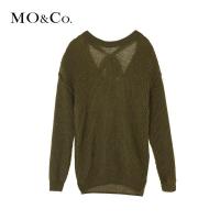 MOCO复古圆领针织衫女宽松打底外穿毛衣冬 摩安珂