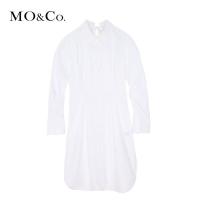 MOCO长袖泡泡袖尖领绑带衬衫连衣裙 摩安珂