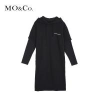 MOCO2018冬季连帽字母卫衣连衣裙 摩安珂