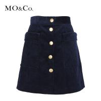 MOCO秋冬a字裙高腰半身裙灯芯绒短裙 摩安珂