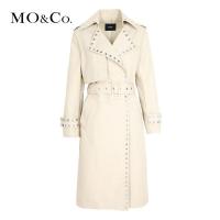 MOCO流行风衣女春秋新款个性中长款宽松外套 摩安珂