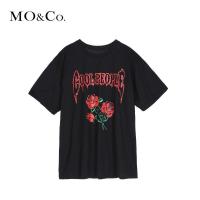 MOCOchic印花字母纯棉宽松短袖圆领T恤女