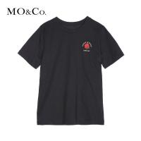 MOCO纯棉短款上衣休闲夏装短袖女T恤 摩安珂