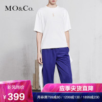 MOCO18年春季圆领套头不规则短袖卡通棉T恤摩安珂
