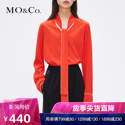 MOCO复古浪漫加长袖绑带装饰衬衫 摩安珂