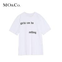 MOCO2018春季圆领字母胶印纯棉短袖T恤 摩安珂