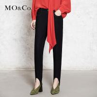 MOCO深色牛仔裤女铅笔裤直筒休闲长裤 摩安珂