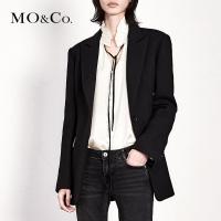 MOCO翻领一粒扣口袋收腰绑带西装外套 摩安珂
