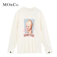 MOCO2018春季卡通胶印纯棉圆领长袖卫衣 摩安珂