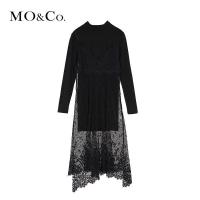 MOCO2018春季蕾丝钩花两件套连衣裙 摩安珂