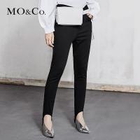MOCO2018春季拼接修身踩脚裤牛仔裤女 摩安珂