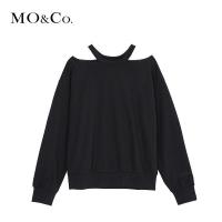 MOCO个性时尚露肩卫衣女宽松2018新款潮ins 摩安珂
