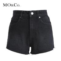 MOCO港味复古黑色ins牛仔热裤chic休闲短裤女夏2018新款高腰显瘦
