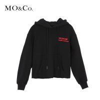 MOCO短款慵懒风纯色连帽卫衣女宽松2018新款潮摩安珂