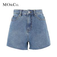 MOCO2018春季纯棉洗水牛仔短裤热裤女 摩安珂