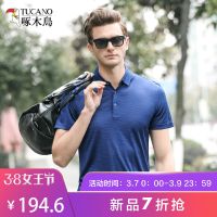 啄木鸟短袖T恤男休闲爸爸上衣2019夏季新款中年桑蚕丝翻领Polo衫