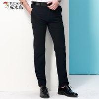 啄木鸟男士休闲裤2018秋季新款长裤子百搭男裤中年直筒商务西裤