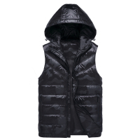 啄木鸟羽绒马甲男加厚2018冬季新款90白鸭绒中年连帽休闲外套修身