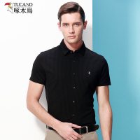 TUCANO/啄木鸟短袖T恤男翻领纯色 2019夏季新款中青年半袖体恤衫