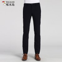 啄木鸟男士休闲裤2018秋季长裤子新款修身男裤中年直筒商务西裤