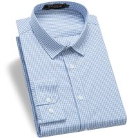 啄木鸟长袖衬衫男职业装 2018秋季商务休闲格子衬衣工作服男衬衣