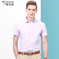 啄木鸟男士免烫短袖衬衫职业装 2019夏季商务休闲正装衬衣