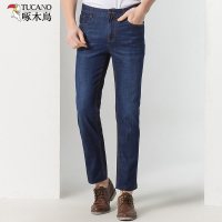 啄木鸟秋季新款牛仔裤男 弹力直筒商务休闲裤 青年男装裤子