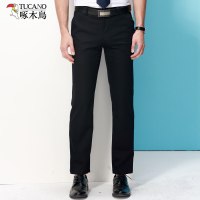 啄木鸟休闲裤男弹力直筒商务男裤秋季长裤修身裤子男士西裤薄款