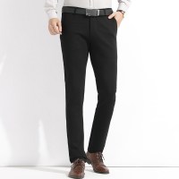 啄木鸟休闲裤男商务正装直筒裤子 2018新款中腰长裤纯色百搭男裤