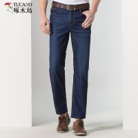 啄木鸟秋冬新款牛仔裤男直筒宽松男裤商务休闲裤男士长裤子潮男装