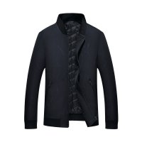 啄木鸟夹克男青年修身2018秋季新款立领印花短款茄克衫休闲外套厚