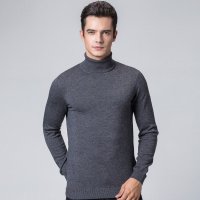 啄木鸟男装羊毛衫男韩版男士高领羊毛衫纯色套头毛衣针织打底衫