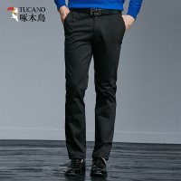 啄木鸟裤子男2018秋季新款休闲裤男士青年时尚直筒裤商务长裤男