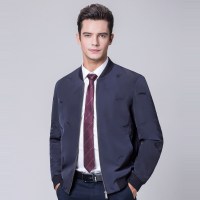 啄木鸟男士外套秋季休闲茄克衫2018新款纯色叶子刺绣短款夹克上衣