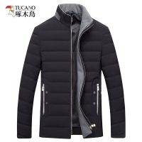 啄木鸟中年男士轻薄羽绒服 2018冬装新款修身外套立领短款羽绒服