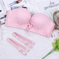 星座花语无肩带隐形文胸性感聚拢无钢圈无痕内衣防滑美背胸罩310#星座花语