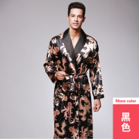 耀婷春夏季情侣女士三件套装冰丝绸睡衣秋天彷真丝质睡袍男士大码浴袍