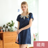 耀婷 新款仿真丝女士睡衣夏季丝绸性感短袖睡裙女夏