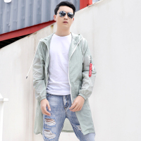 男士夏季新款防晒衣服中长款宽松外套潮流学生薄款速干防晒服披风FSY-6468