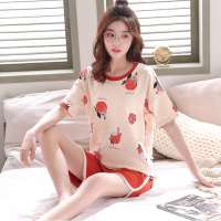 纯棉短袖韩版家居服可爱卡通夏季少女士短裤运动睡衣套装