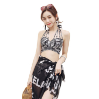 性感比基尼分体三件套韩国小胸聚拢保守学生游泳衣