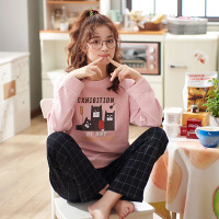 睡衣女秋冬季长袖长裤可外穿韩版可爱女士家居服两件套装Y7806